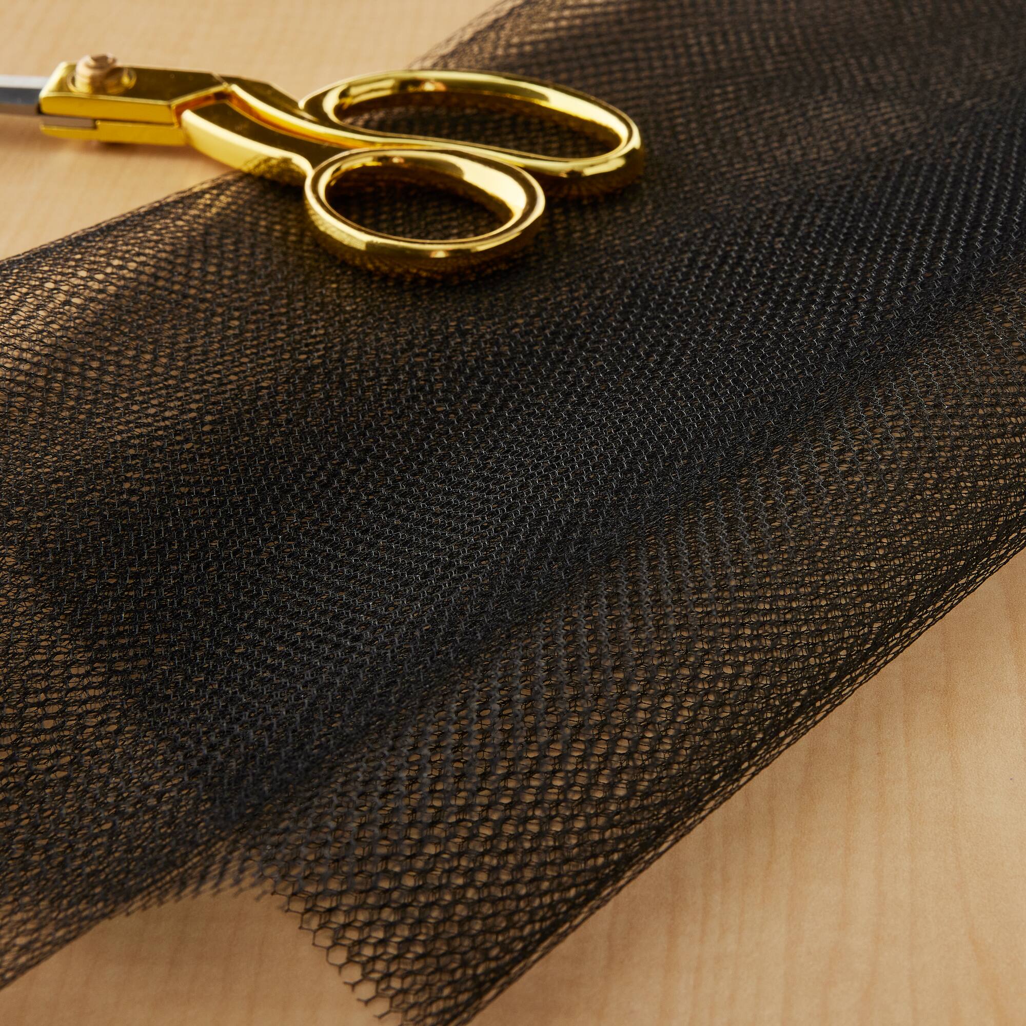 Wyla Black Matte Tulle Fabric